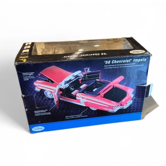 Vintage 1958‎ Chevrolet Impala Model Car 1:24 Scale Red Convertible Testors Easy - Picture 8 of 12